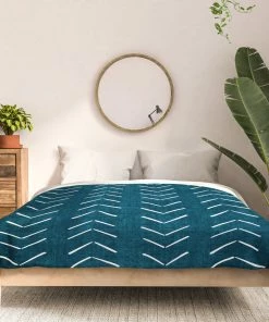 DYD MUD CLOTH BIG ARROWS IN TEAL DUVET / COMFORTER 36 DYD MUD CLOTH BIG ARROWS IN TEAL DUVET / COMFORTER