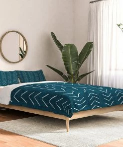 DYD MUD CLOTH BIG ARROWS IN TEAL DUVET / COMFORTER 35 DYD MUD CLOTH BIG ARROWS IN TEAL DUVET / COMFORTER