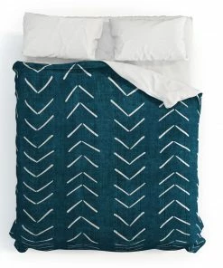 DYD MUD CLOTH BIG ARROWS IN TEAL DUVET / COMFORTER 34 DYD MUD CLOTH BIG ARROWS IN TEAL DUVET / COMFORTER