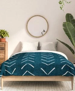 DYD MUD CLOTH BIG ARROWS IN TEAL DUVET / COMFORTER 29 DYD MUD CLOTH BIG ARROWS IN TEAL DUVET / COMFORTER