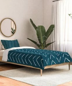 DYD MUD CLOTH BIG ARROWS IN TEAL DUVET / COMFORTER 31 DYD MUD CLOTH BIG ARROWS IN TEAL DUVET / COMFORTER