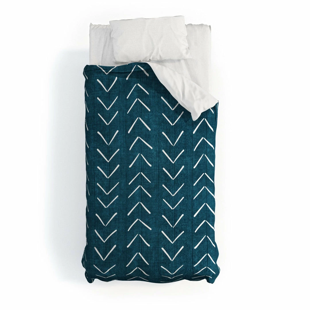 DYD MUD CLOTH BIG ARROWS IN TEAL DUVET / COMFORTER 11 DYD MUD CLOTH BIG ARROWS IN TEAL DUVET / COMFORTER