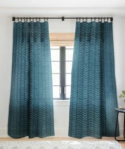 DYD MUD CLOTH BIG ARROWS IN TEAL WINDOW CURTAINS
