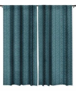 DYD MUD CLOTH BIG ARROWS IN TEAL WINDOW CURTAINS