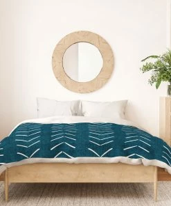 DYD MUD CLOTH BIG ARROWS IN TEAL DUVET / COMFORTER 38 DYD MUD CLOTH BIG ARROWS IN TEAL DUVET / COMFORTER