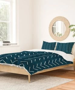 DYD MUD CLOTH BIG ARROWS IN TEAL DUVET / COMFORTER 37 DYD MUD CLOTH BIG ARROWS IN TEAL DUVET / COMFORTER