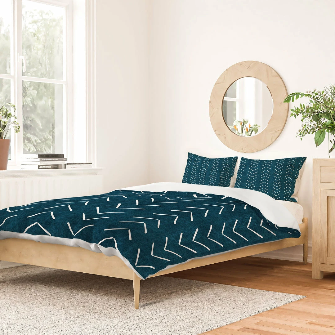 DYD MUD CLOTH BIG ARROWS IN TEAL DUVET / COMFORTER 18 DYD MUD CLOTH BIG ARROWS IN TEAL DUVET / COMFORTER