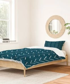DYD MUD CLOTH BIG ARROWS IN TEAL DUVET / COMFORTER 26 DYD MUD CLOTH BIG ARROWS IN TEAL DUVET / COMFORTER