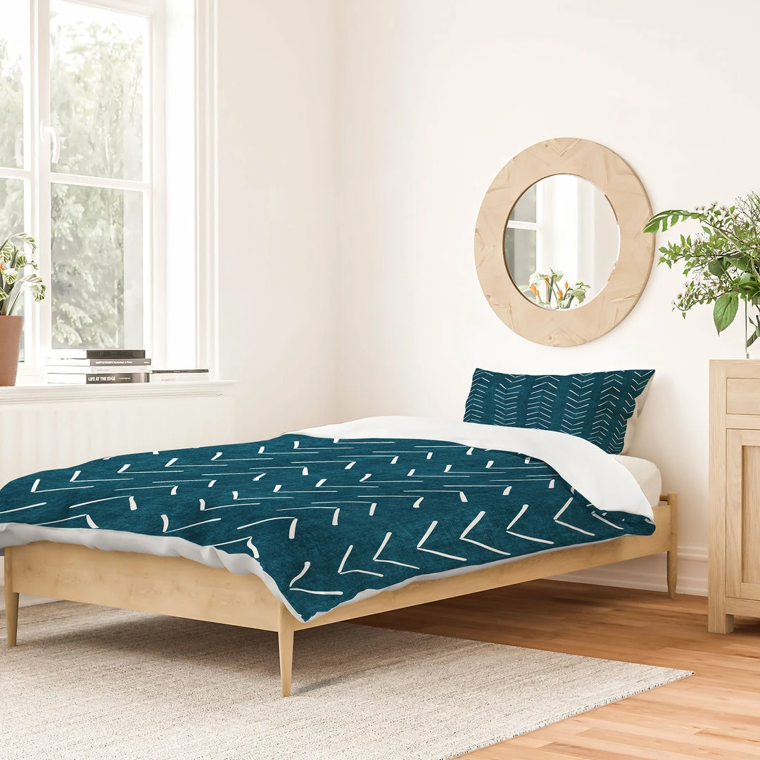 DYD MUD CLOTH BIG ARROWS IN TEAL DUVET / COMFORTER 7 DYD MUD CLOTH BIG ARROWS IN TEAL DUVET / COMFORTER