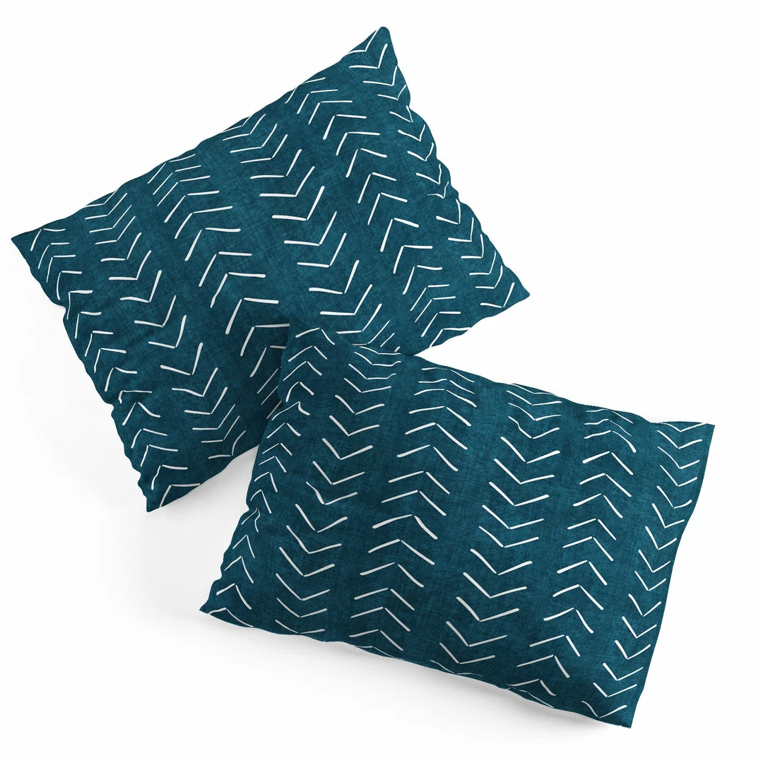 DYD MUD CLOTH BIG ARROWS IN TEAL PILLOW SHAMS 6 DYD MUD CLOTH BIG ARROWS IN TEAL PILLOW SHAMS
