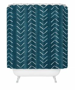 DYD MUD CLOTH BIG ARROWS IN TEAL SHOWER CURTAIN BATH