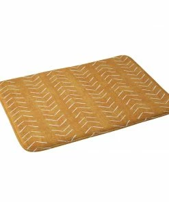 DYD MUD CLOTH BIG ARROWS IN YELLOW MEMORY FOAM BATH MAT