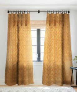 DYD WALL DECOR MUD CLOTH BIG ARROWS IN YELLOW WINDOW CURTAINS