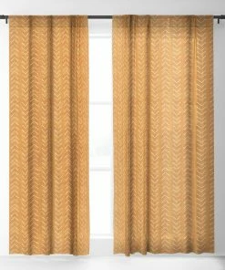 DYD WALL DECOR MUD CLOTH BIG ARROWS IN YELLOW WINDOW CURTAINS