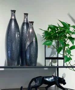 SB BLACK & SILVER BOTTLE VASES