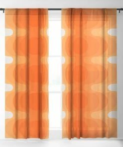 DYD ECHOES CREAMSICLE WINDOW CURTAINS
