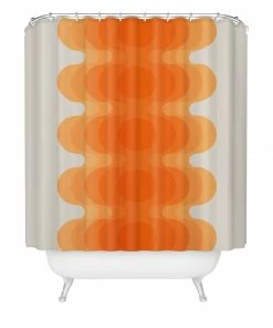 DYD ECHOES CREAMSICLE SHOWER CURTAIN