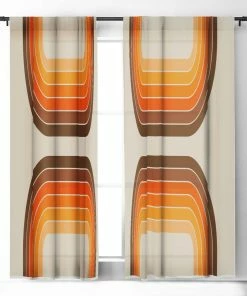 DYD WALL DECOR TAN TUNNEL WINDOW CURTAINS