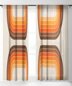 DYD WALL DECOR TAN TUNNEL WINDOW CURTAINS