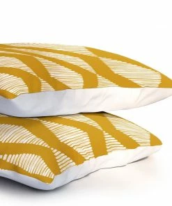 DYD ACOUSTIC WAVE MUSTARD PILLOW SHAMS NEWEST