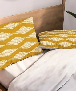DYD ACOUSTIC WAVE MUSTARD PILLOW SHAMS NEWEST