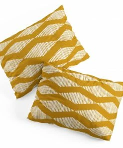 DYD ACOUSTIC WAVE MUSTARD PILLOW SHAMS NEWEST