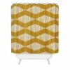 DYD ACOUSTIC WAVE MUSTARD SHOWER CURTAIN