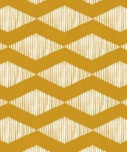 DYD ACOUSTIC WAVE MUSTARD SHOWER CURTAIN