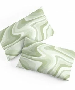 DYD SKY & WATER ABSTRACT WAVY STRIPES LXXVIII PILLOW SHAMS