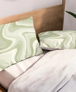 DYD SKY & WATER ABSTRACT WAVY STRIPES LXXVIII PILLOW SHAMS