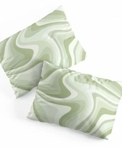 DYD SKY & WATER ABSTRACT WAVY STRIPES LXXVIII PILLOW SHAMS