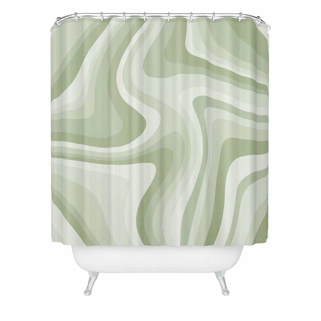 DYD BATH ABSTRACT WAVY STRIPES LXXVIII SHOWER CURTAIN 3 DYD BATH ABSTRACT WAVY STRIPES LXXVIII SHOWER CURTAIN