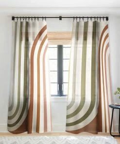 DYD WALL DECOR BOLD CURVATURE STRIPES I WINDOW CURTAINS