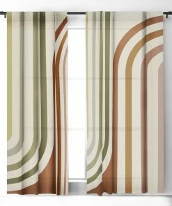 DYD WALL DECOR BOLD CURVATURE STRIPES I WINDOW CURTAINS