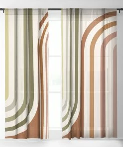 DYD WALL DECOR BOLD CURVATURE STRIPES I WINDOW CURTAINS