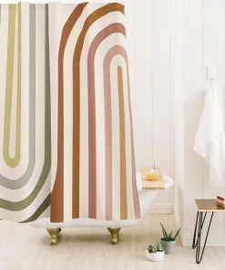 DYD BOLD CURVATURE STRIPES I SHOWER CURTAIN