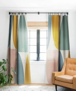 DYD WALL DECOR BOLD CURVATURE STRIPES I WINDOW CURTAINS