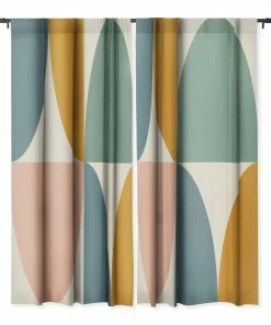 DYD WALL DECOR BOLD CURVATURE STRIPES I WINDOW CURTAINS