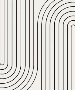 DYD MINIMAL LINE CURVATURE BLACK AND WHITE SHOWER CURTAIN 7 DYD MINIMAL LINE CURVATURE BLACK AND WHITE SHOWER CURTAIN