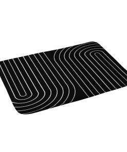 DYD MINIMAL LINE CURVATURE BLACK MEMORY FOAM BATH MAT