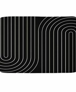 DYD MINIMAL LINE CURVATURE BLACK MEMORY FOAM BATH MAT