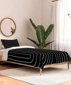 DYD MINIMAL LINE CURVATURE BLACK DUVET / COMFORTER