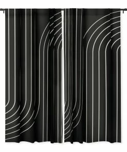 DYD MINIMAL LINE CURVATURE BLACK WINDOW CURTAINS WALL DECOR