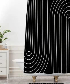 DYD MINIMAL LINE CURVATURE BLACK MEMORY FOAM BATH MAT