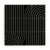 DYD Minimal Line Curvature Black Wood Wall Mural