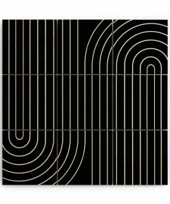 DYD Minimal Line Curvature Black Wood Wall Mural