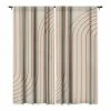 DYD MINIMAL LINE CURVATURE CORAL 2 WINDOW CURTAINS WALL DECOR