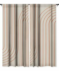 DYD MINIMAL LINE CURVATURE CORAL 2 WINDOW CURTAINS WALL DECOR