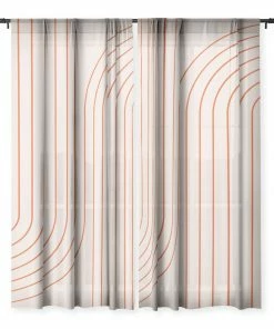 DYD MINIMAL LINE CURVATURE CORAL 2 WINDOW CURTAINS WALL DECOR