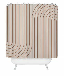 DYD MINIMAL LINE CURVATURE CORAL 2 SHOWER CURTAIN BATH